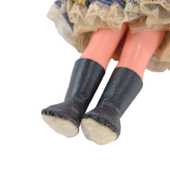 Vintage Lidova Tvorba Czechoslovakia Folk Art Costume 12" Plastic Doll Celluloid - Picture 8 of 8